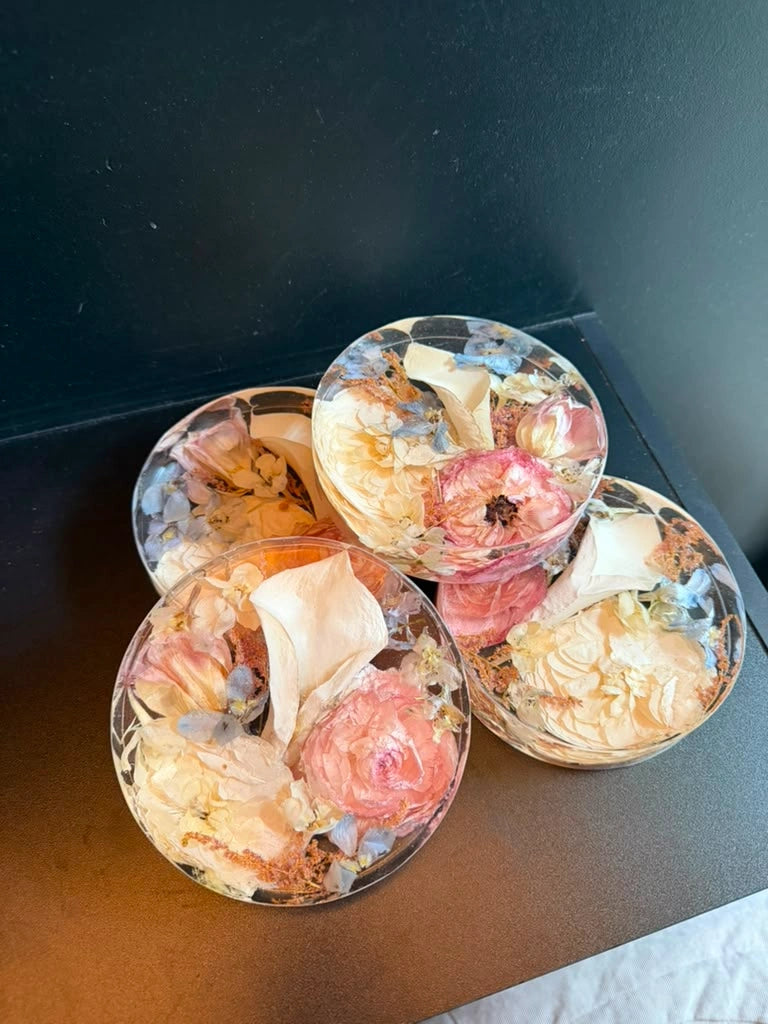 Resin Floral Preservation Coasters | Custom Wedding Bouquet Keepsake