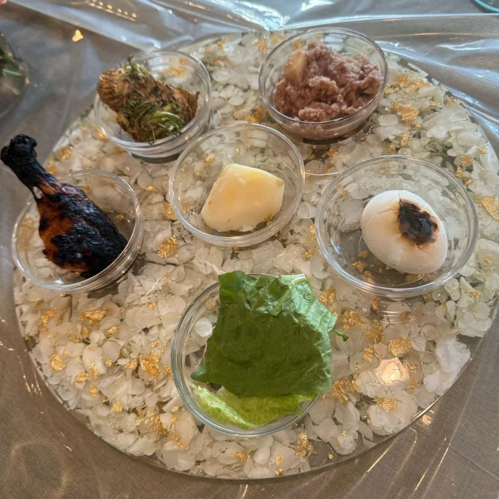 Resin Floral Preservation Party Platter Set with matching cups featuring real wedding bouquet petals for elegant serving.