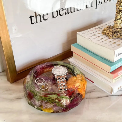 Resin Floral Preservation Trinket Dish | Custom Wedding Ring Holder