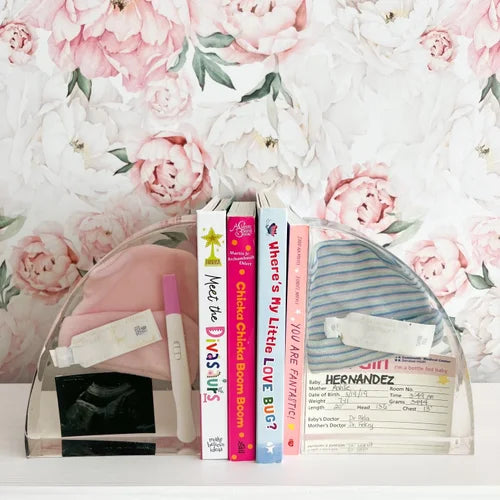 Baby Bloomers Resin Bookends — Personalized Baby Keepsake Set of 2