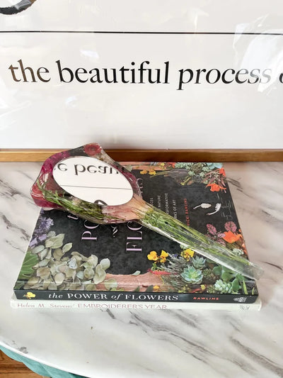 Resin Floral Preservation Hand Mirror | Custom Wedding Bouquet Keepsake