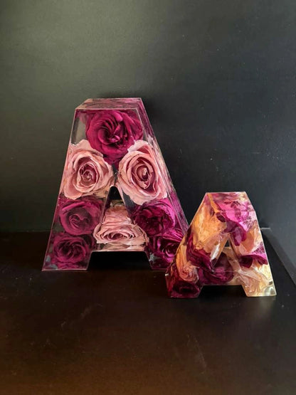 Large Resin Floral Letter – 9" Custom Preserved Wedding Flower Keepsake